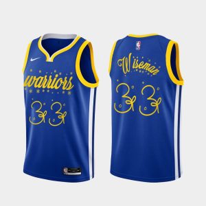 Basketball Jersey 2020 Warriors #33 James Wiseman Christmas Night Festive Special Royal Jersey 169729