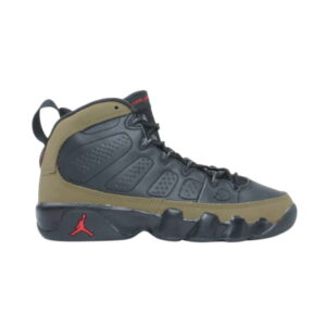 Air Jordan 9 Retro Black Light Olive GS Sneakers Black/Light Olive-True Red 302359 031