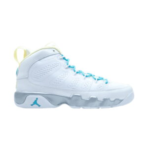 Air Jordan 9 Retro White Turquoise GS White/Turquoise-Mtllc Slvr-Lmn 302359 105