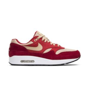 Nike Air Max 1 Premium Retro Red Curry Sneakers Tough Red/Rush Red/Pale Vanilla/Mushroom 908366 600