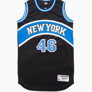 2018 NBA New York Knicks #46 Black Blue Basketball Jersey black and blue 194370