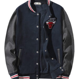 Bombers 2019 NBA Chicago Bulls Navy White Bomber Jacket blue, white G9915W