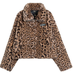 Short Fur Coat 2020 Brooklyn Nets Leopard Short Fur Coat Womens leopard print, black 193552