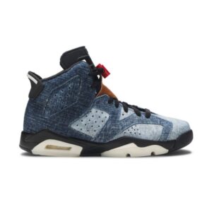 Air Jordan 6 Retro GS Washed Denim Sneakers Black CV5489 401