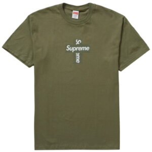 Supreme Cross Box Logo Tee Light Olive White 211582