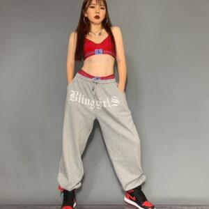 Sweatpants 2020 Blinggirls Hip-hop Style Sweatpants Grey/Black Multicolor KK09760