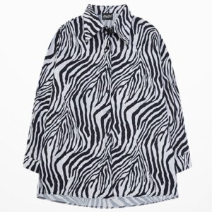 Shirt 2020 Long Sleeve Oversize Shirt Zebra black and white Cs879