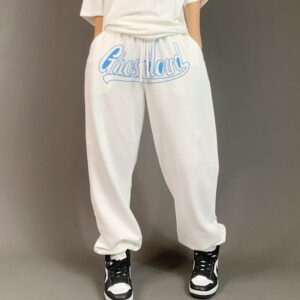 Sweatpants 2021 Ghostland Hip-hop Style Sweatpants White Cream 77014