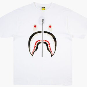 A Bathing Ape Reflector 1st Camo Shark Tee White white 233161