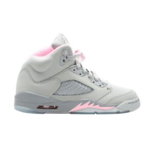 Air Jordan 5 Retro GS Silver Shy Pink Stealth Sneakers Brown 134092 061