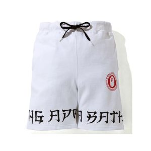 BAPE A Bathing Ape Lettered Sweat Shorts White white 243521