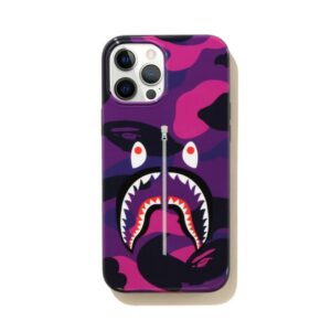 Protective case BAPE Color Camo Shark iPhone 12 Pro Max Case Purple violet 243486