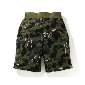 BAPE Shark 1st Camo Wide Sweat Shorts Green green 242647