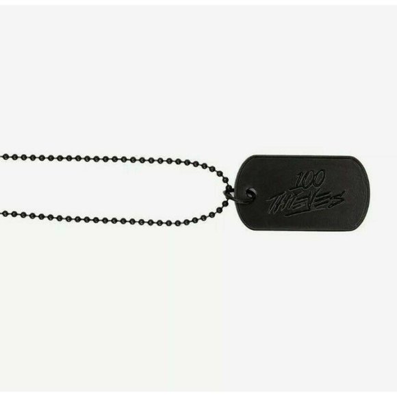 Keychain 100 Thieves Dog Tag Black Black 262503