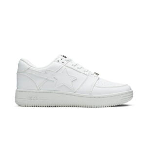 A Bathing Ape Bapesta Low White Leather Sneakers 2020 1G80191007 WHT