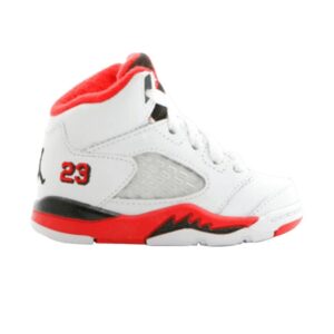 Air Jordan 5 Retro Td White Fire Red Sneakers 832019 162