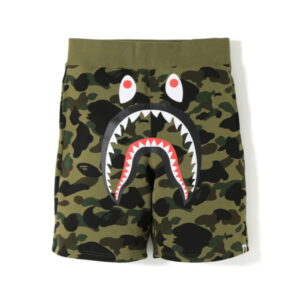 Sports shorts BAPE 1st Camo Shark Sweat Shorts Green Black 245708