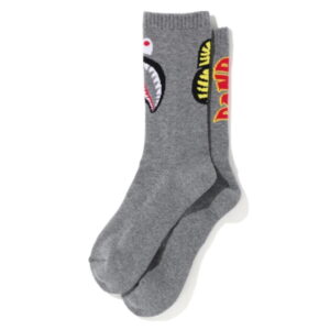 Sports socks BAPE 2nd Shark Socks Gray Black 250608