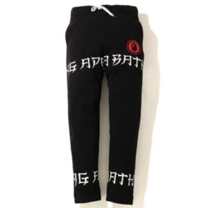 BAPE A Bathing Ape Lettered Slim Sweatpants Black Black 245683