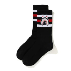 Sports socks BAPE A Bathing Ape Men Shark Socks Black Black 252291