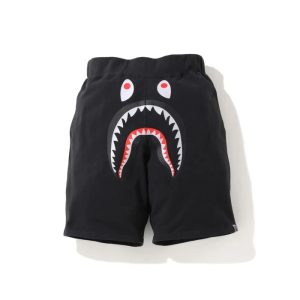 BAPE A Bathing Ape Shark Wide Sweat Shorts Black Black 247226