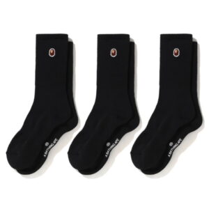 Sports socks BAPE Ape Head One Point Socks (3pack) Black Black 246734