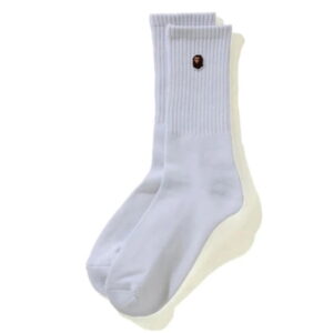 Sports socks BAPE Ape Head One Point Socks White Grey 249458