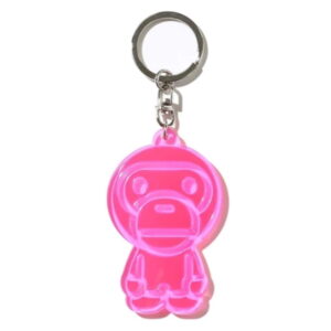 Keychain BAPE Baby Milo Reflective Keychain Pink White 250737