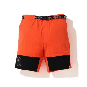 Sports shorts BAPE Color Block Nylon Belt Shorts Orange Orange 248045