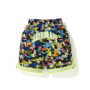 BAPE Multi Camo Wide Basketball Shorts Black Black 245694