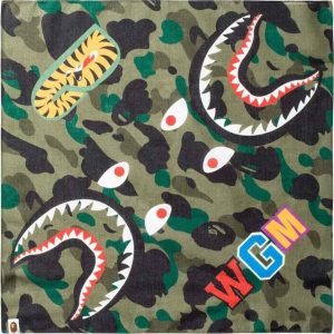 Bandana BAPE Shark Bandana Green Black 250732