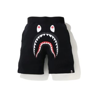 Sports shorts BAPE Shark Sweat Shorts Black/Black White 248266