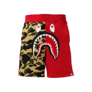 BAPE Shark Sweat Shorts (SS21) Red Black 245040