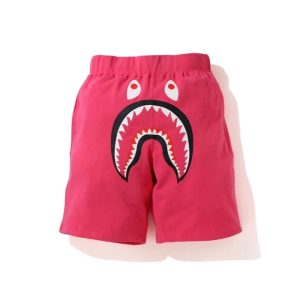 Sports shorts BAPE Shark Wide Sweatshort Pink Grey 248348