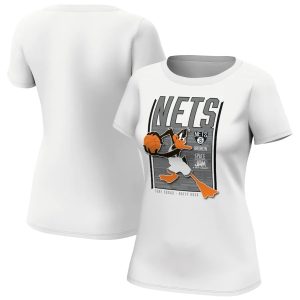 Brooklyn Nets Fanatics Branded Space Jam Tune Squad Daffy Duck T-Shirt – Womens White 253595