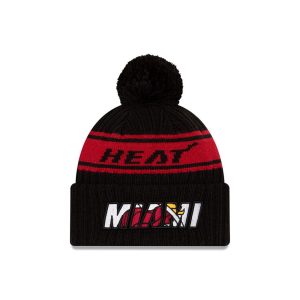 New Era Miami Heat 2021 Draft Edition Pom Knit NBA Beanie Black 262109