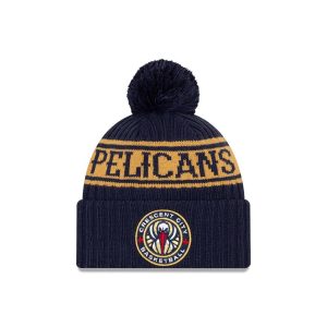 New Era New Orleans Pelicans 2021 Draft Edition Pom Knit NBA Beanie Pink 262156