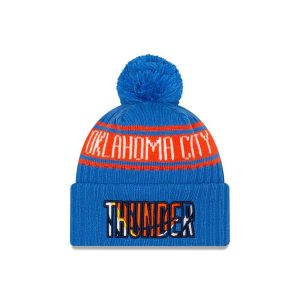 New Era Oklahoma City Thunder 2021 Draft Edition Pom Knit NBA Beanie Black 260880