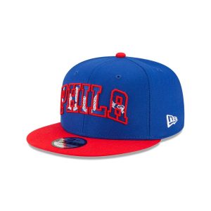 New Era Philadelphia 76ers 9FIFTY 2021 Draft Edition NBA Snapback Hat Blue 260005