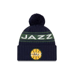 New Era Utah Jazz 2021 Draft Edition Pom Knit NBA Beanie Navy-green 259790