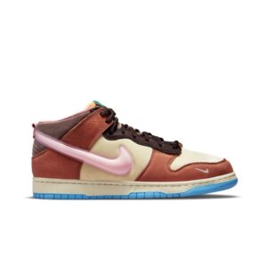 Sneakers Social Status x Nike Dunk Mid Milk Carton Burnt Brown Dark Curry/Tan-Shy Pink-University Blue DJ1173 700