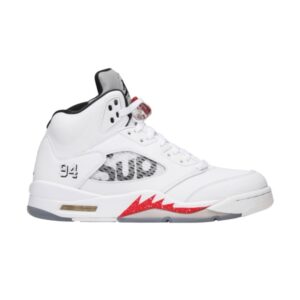 Supreme x Air Jordan 5 Retro White Sample Sneakers HO15 MNJDLS 204