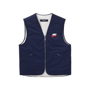 Supreme x Nike Reversible Nylon Sherpa Vest Navy Black 259799