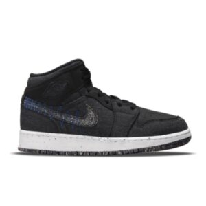 Air Jordan 1 Mid SE Crater Black GS Blue DM4334 001