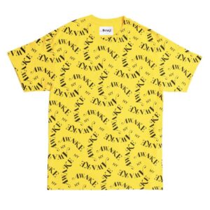 Awake All Over Logo Print Tee Yellow Blue 285470