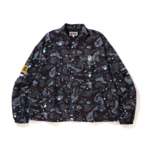 BAPE Relaxed Space Camo Coach Jacket Black White 273946