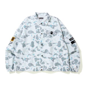 BAPE Relaxed Space Camo Coach Jacket White White 273916