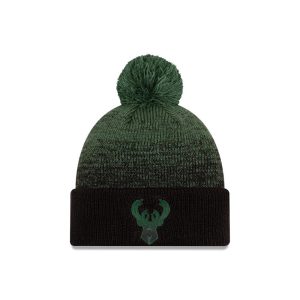 New Era Milwaukee Bucks Back Half Edition Pom Knit NBA Beanie Green 278835