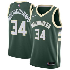 Nike Giannis Antetokounmpo Milwaukee Bucks Basketball Jersey 2021 Icon Edition NBA Swingman Jersey Brown 278513