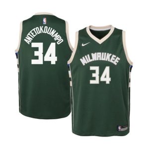 Nike Giannis Antetokounmpo Milwaukee Bucks Basketball Jersey 2021 Icon Edition Youth NBA Swingman Jersey Blue 278812